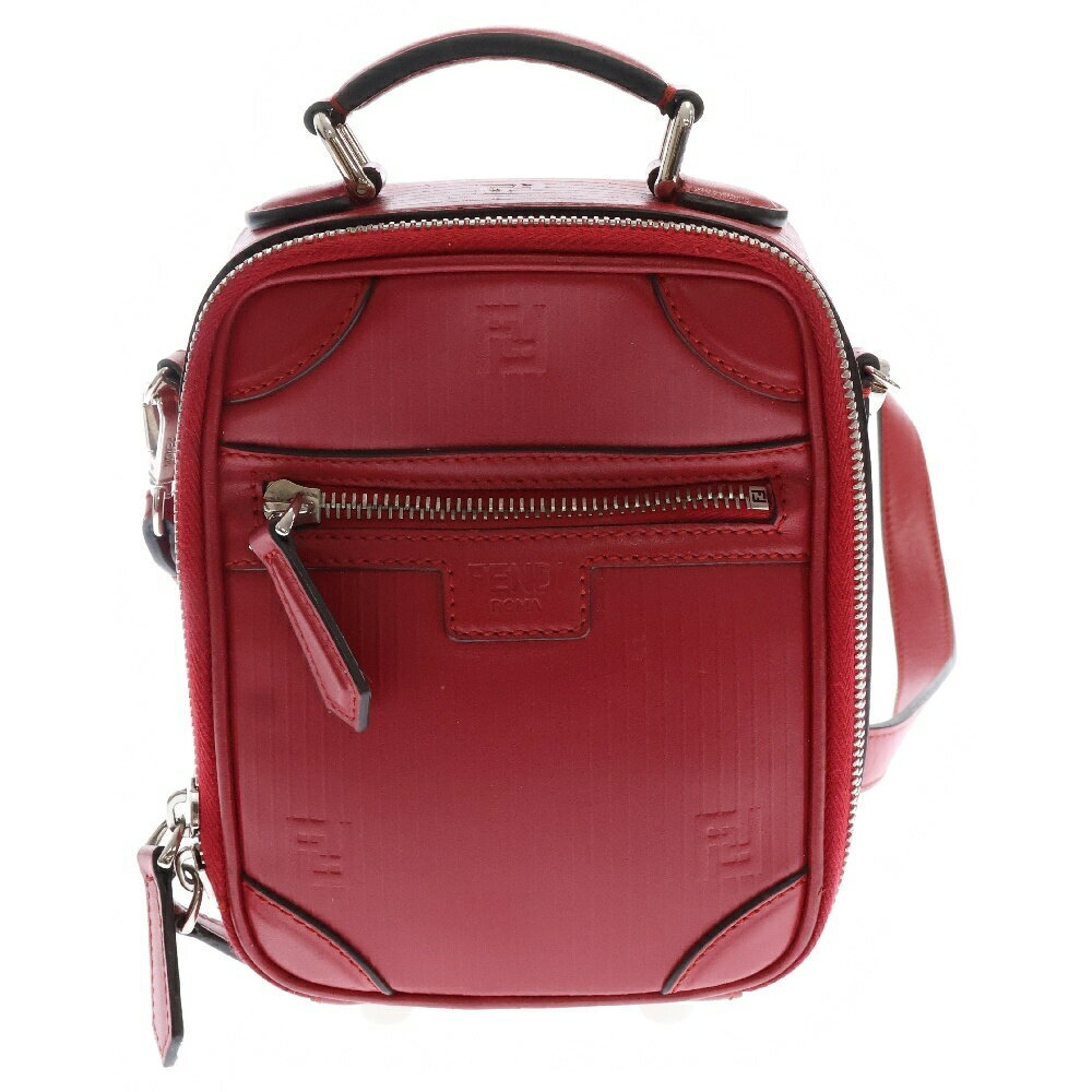 Fendi Crossbody Leather Shoulder Bag Red